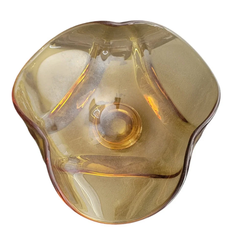 Vintage‎ MCM Viking Epic 1969 Drape Centerpiece Chic large Art Glass Bowl 10 x 9